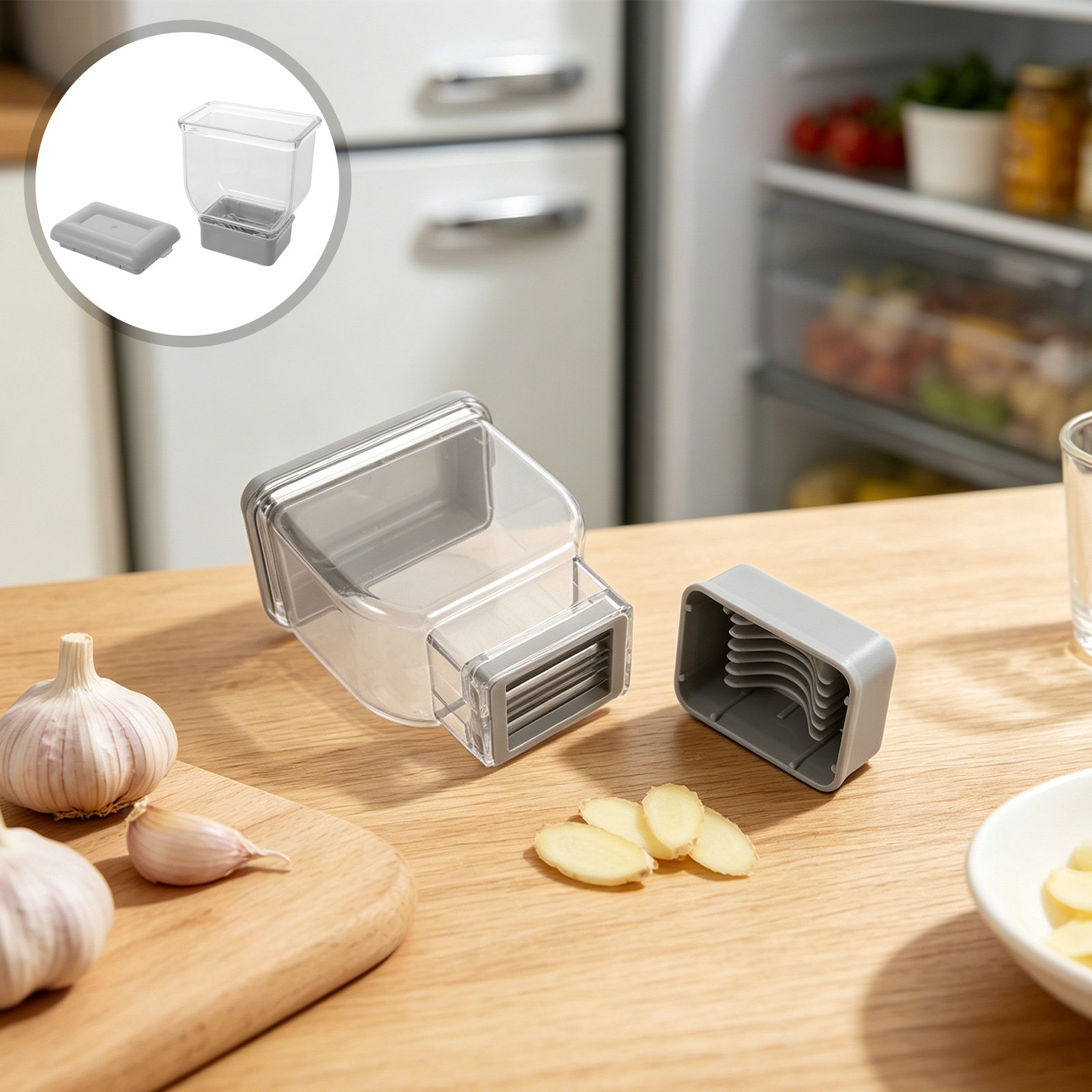 Meal Prep Manual - Mini hachoir à ail manuel, presse-ail,